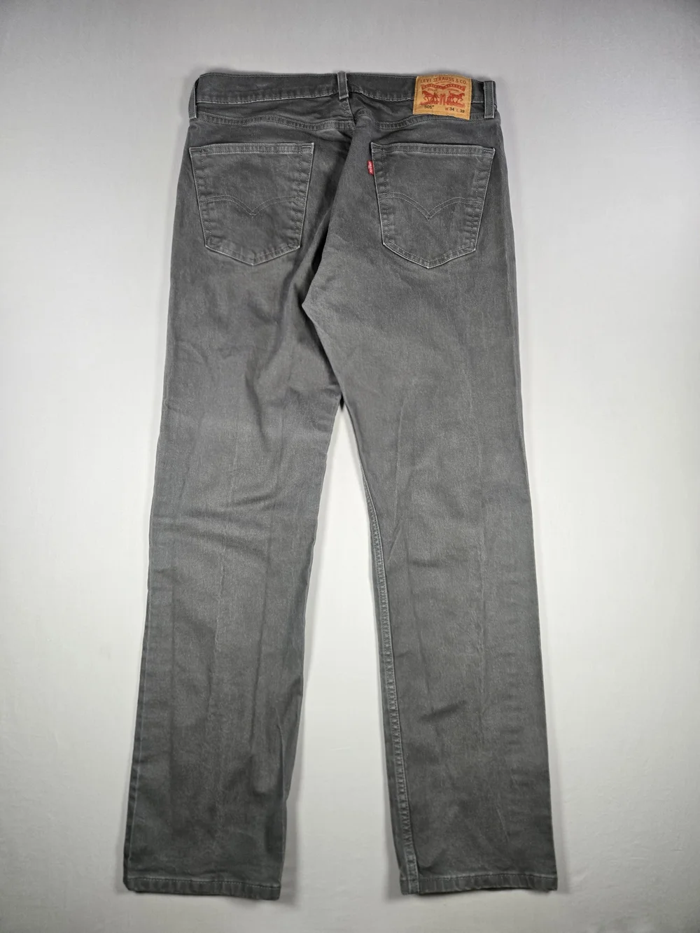 Levi's 505 Regular Fit Straight Leg Casual Minimalist Jeans Gray 34x32
